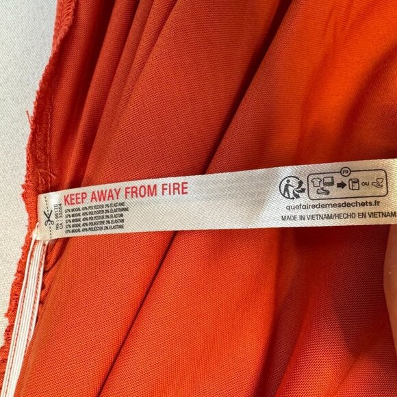 Anthropologie The Gabbie Terra Cotta Strapless Ruched Tube Midi Dress Size Small - Picture 17 of 17